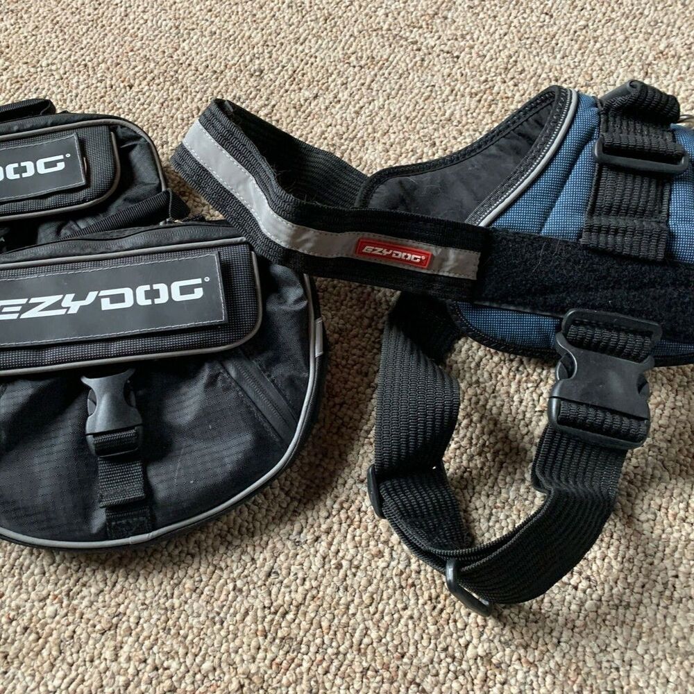 Ezydog Convert Harness XL Blue With Two Large Expandable Saddle Bags
